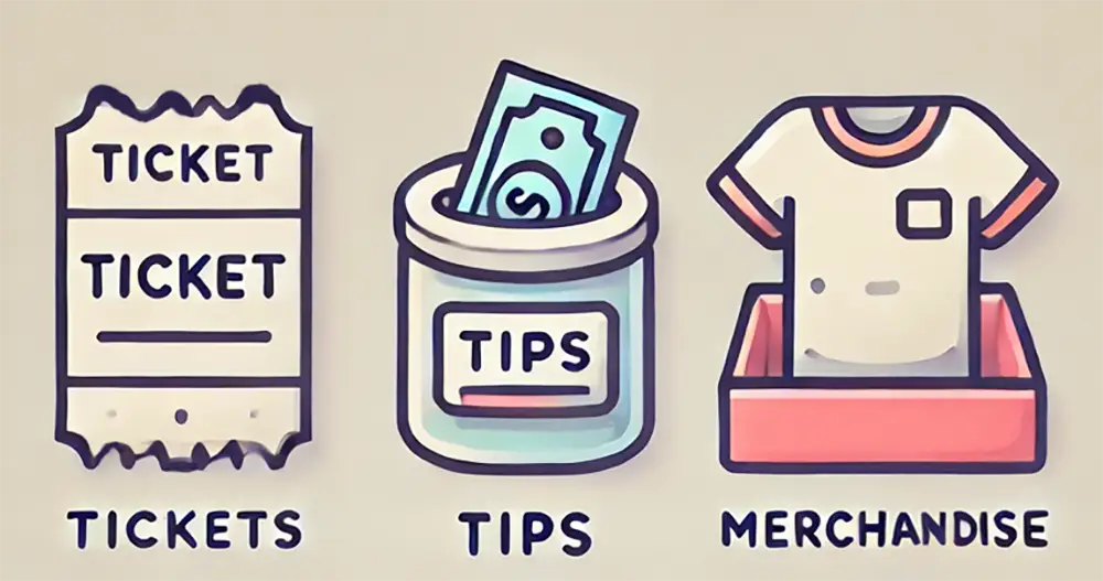 ticketing tipping merchandising